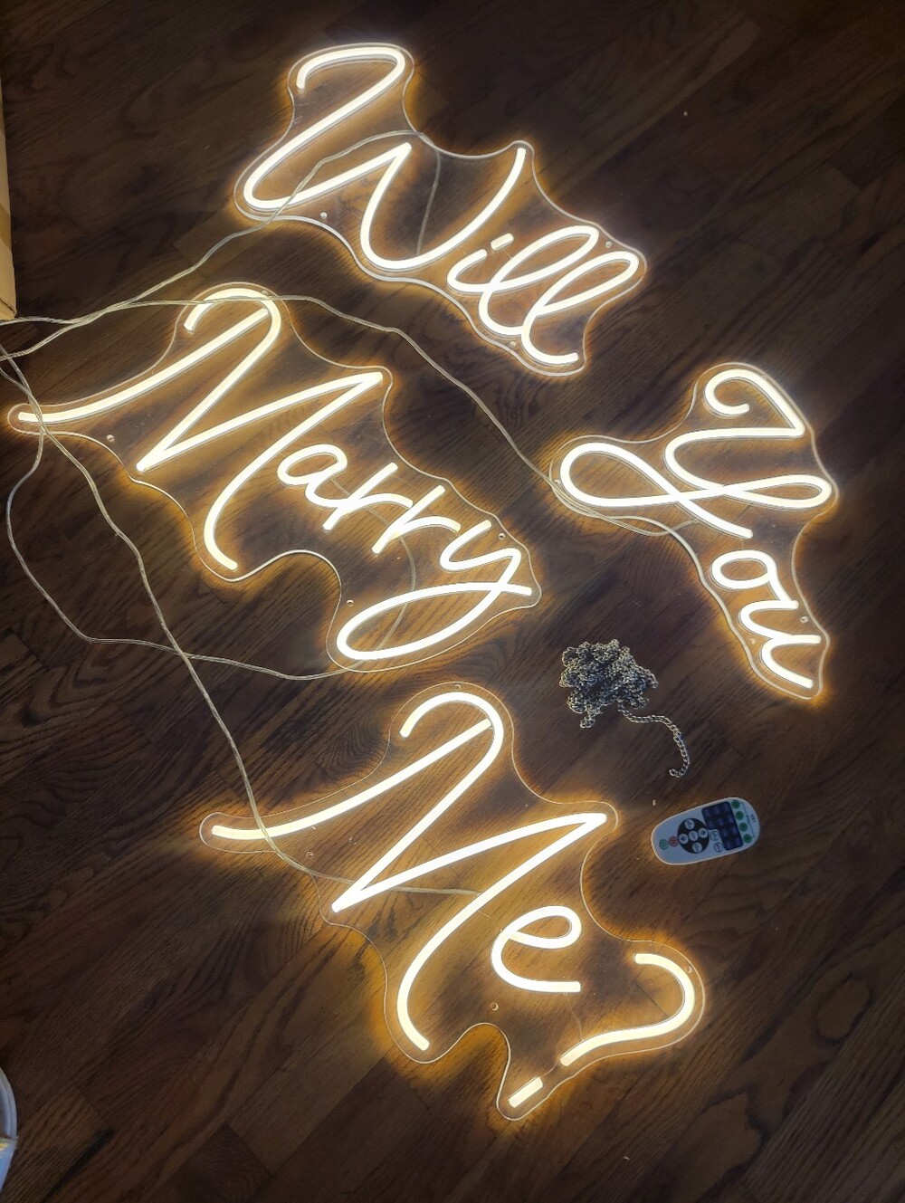 5 foot long 4 piece Will You Marry Me? Neon